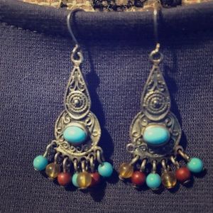 Dangle turquoise earrings